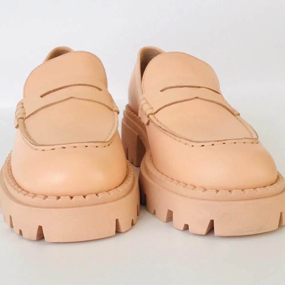 Free People Lyra Lug Sole Loafer Shoes in Cantaloupe - Picture 6 of 11